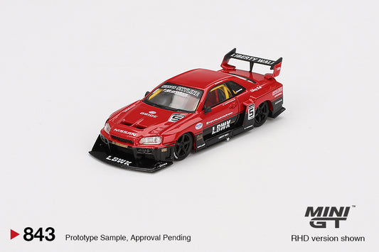 (Preorder) Mini GT 1:64 Nissan LB-ER34 Super Silhouette SKYLINE Red/Black