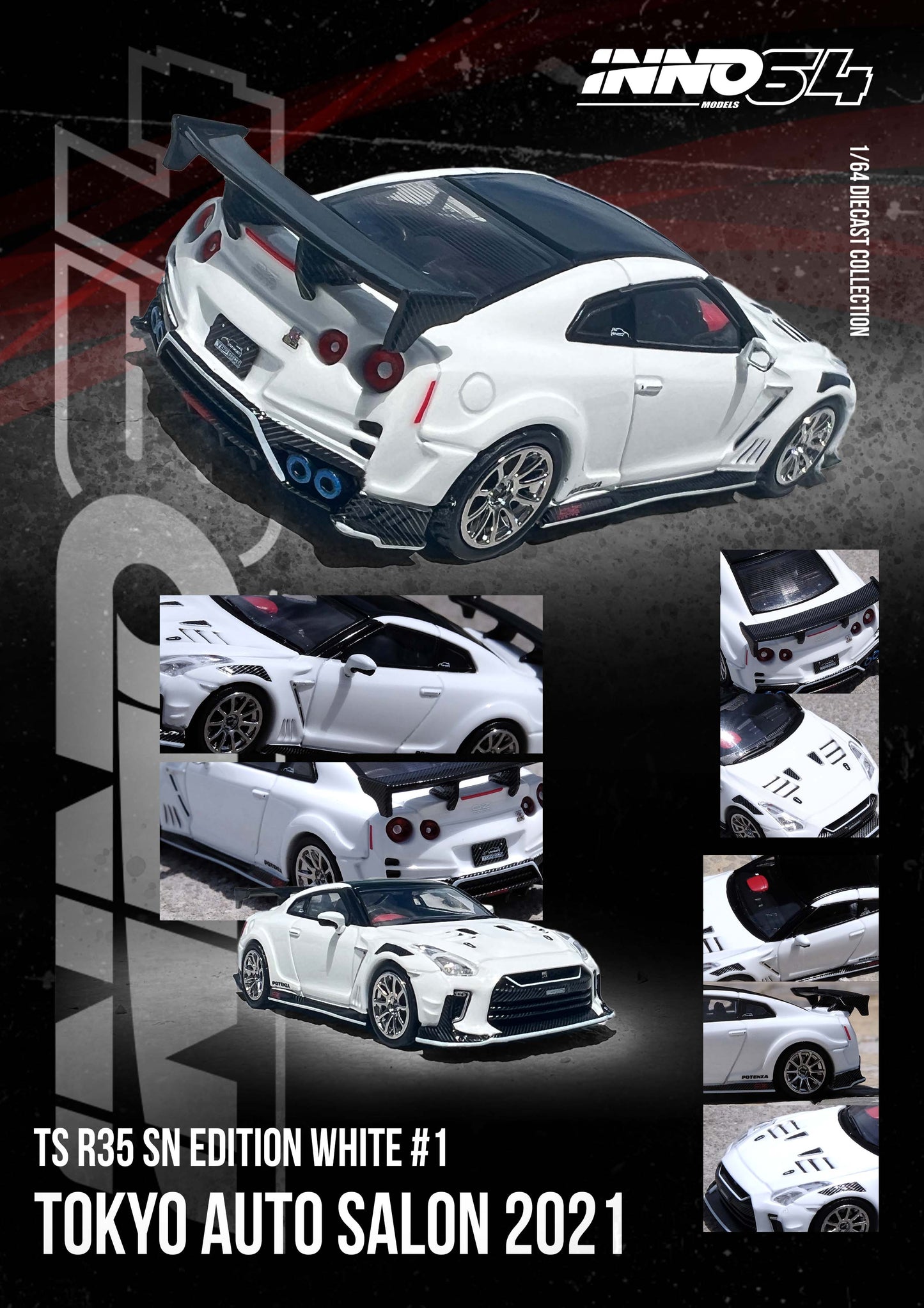 (Preorder) INNO64 1:64 Nisaan GT-R (R35) "Top Secret" Tokyo Auto Salon 2021