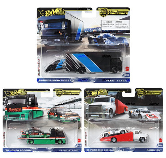 Hot Wheels 1:64 Team Transport 2024 Mix 2/B Set of 4