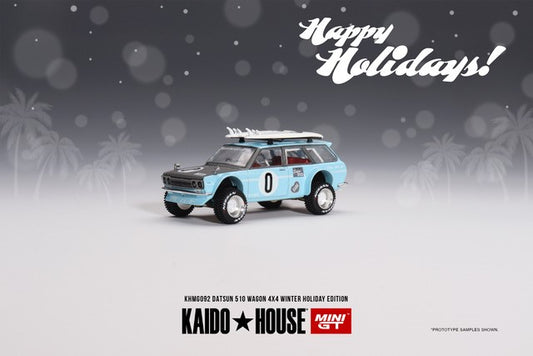 Kaido House x Mini GT 1:64 Datsun 510 Wagon Kaido GT Surf Safari RS Winter Holiday Edition