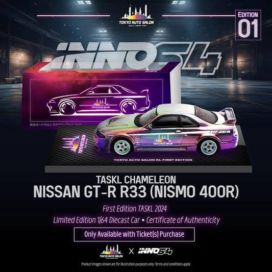 INNO64 Nissan Skyline GT-R R33 Nismo 400R Taskl Chameleon Tokyo Auto Salon