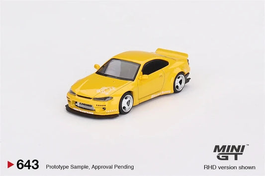 Mini GT 1:64 Nissan Silvia (S15) Rocket Bunny – Bronze Yellow