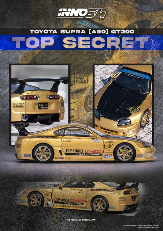 (Preorder) INNO64 1:64 Toyota Supra (A80) TOP SECRET GT300