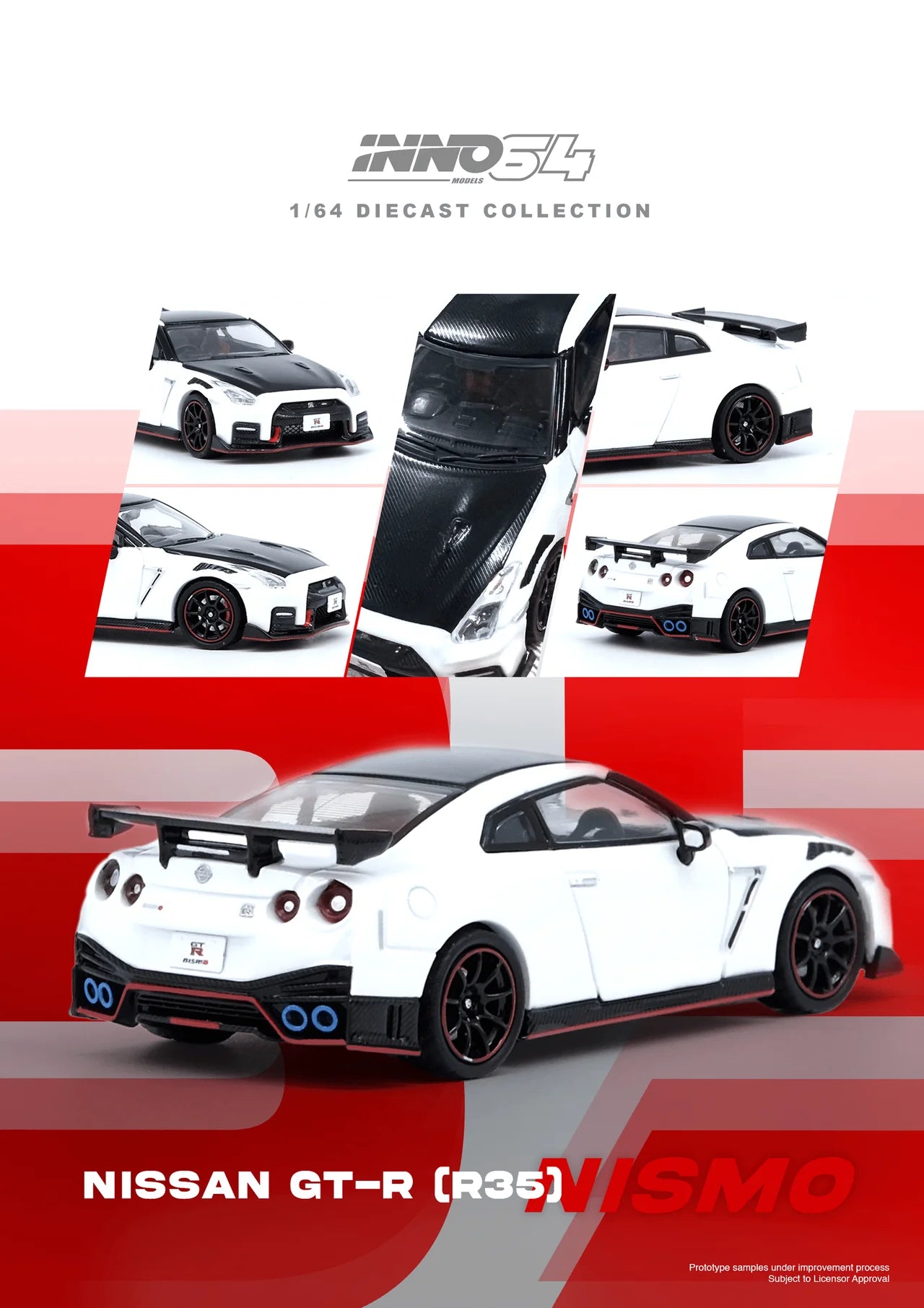 (Preorder) INNO64 1:64 Nissan GT-R (R35) NISMO White