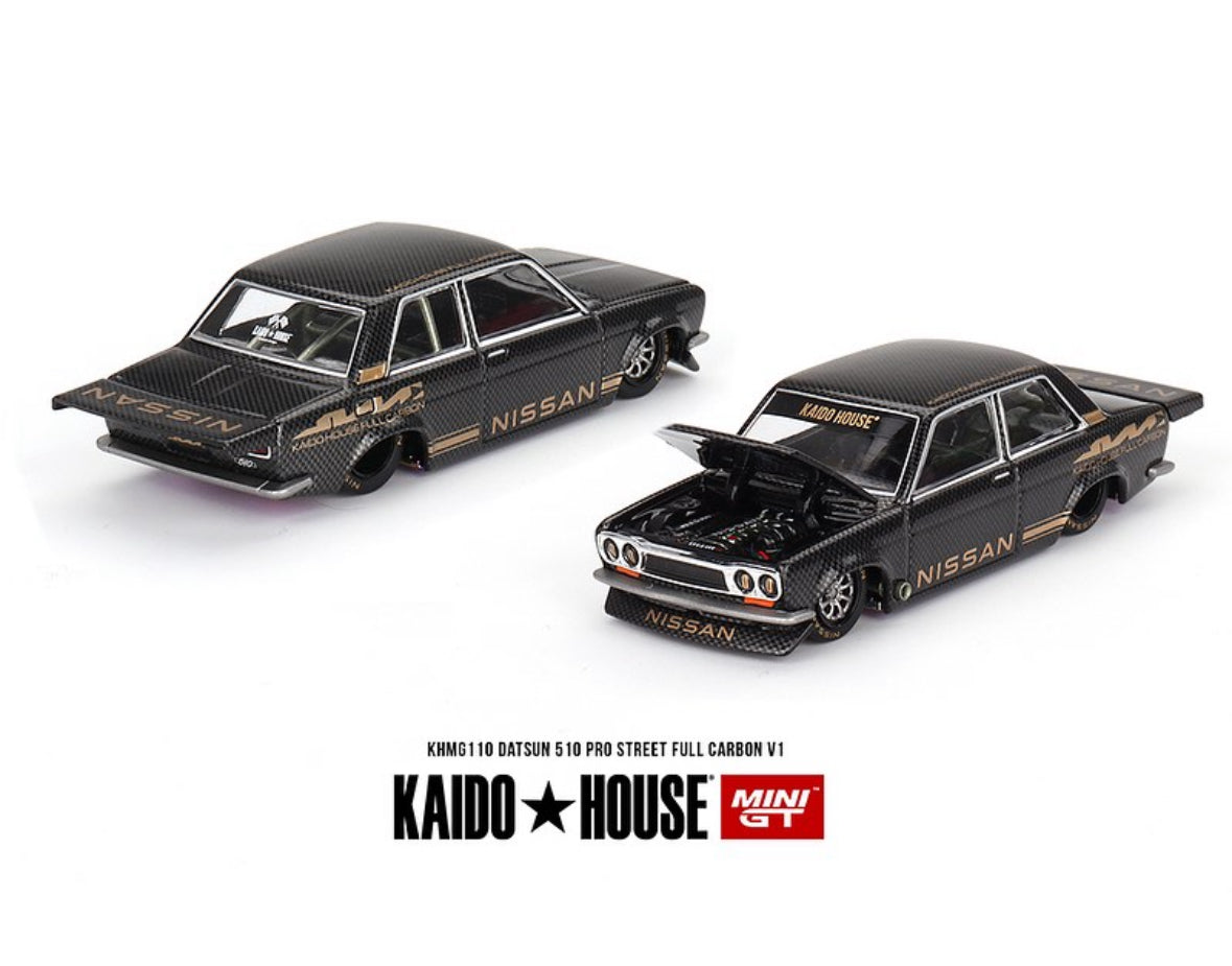 Kaido House x Mini GT 1:64 Datsun 510 Full Carbon Pro Street