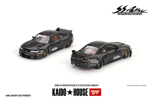 Kaido House x Mini GT 1:64 Nissan Skyline GT-R (R33) Active Carbon R