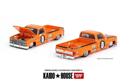 Kaido House x Mini GT 1:64 Chevrolet Silverado Dually Orange V2