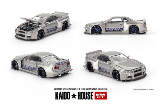 (Preorder) Kaido House x Mini GT 1:64 Nissan Skyline GT-R (R34) Kaido Works Shinjuku V1