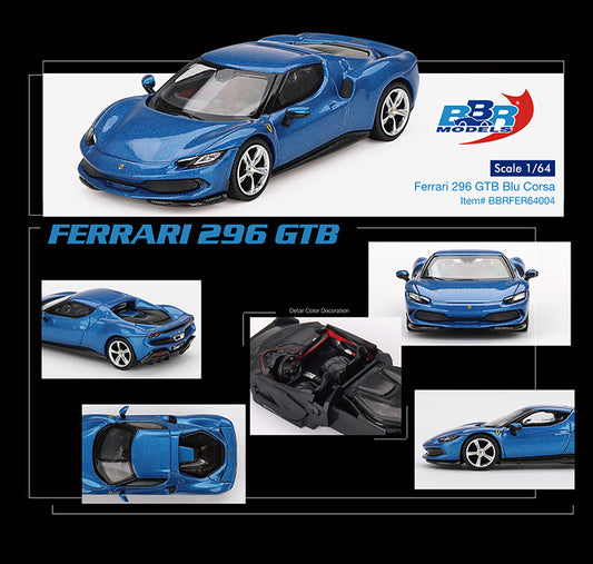 (Preorder) BBR Ferrari 296 GTB Blu Corsa