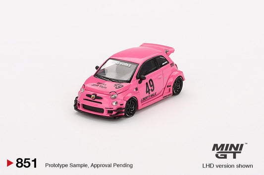 (Preorder) Mini GT 1:64 ABARTH 595 LB-WORKS x Abas Works Pink