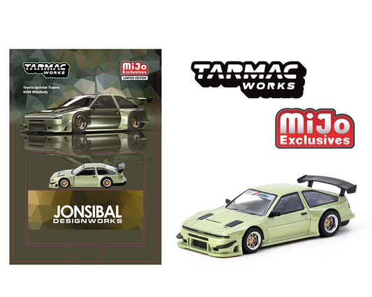 (Preorder) Tarmac Works 1:64 Toyota Sprinter Trueno AE86 Widebody Green JONSIBAL Designworks – Global64 MiJo Exclusives