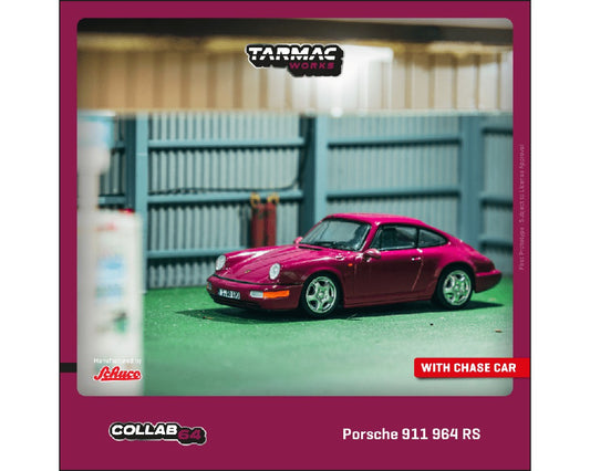 (Preorder) Tarmac Works 1:64 Porsche 911 964 RS – Ruby Star – Collab64