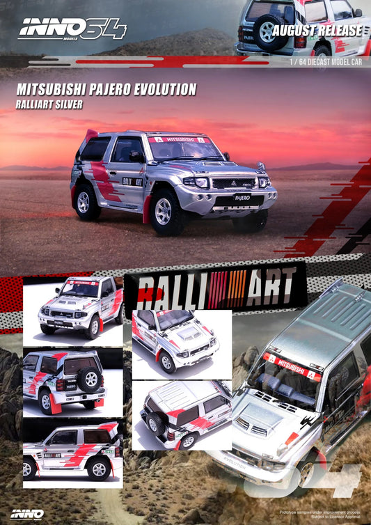 INNO64 1:64 Mitsubishi Pajero Evolution "Ralliart" Silver