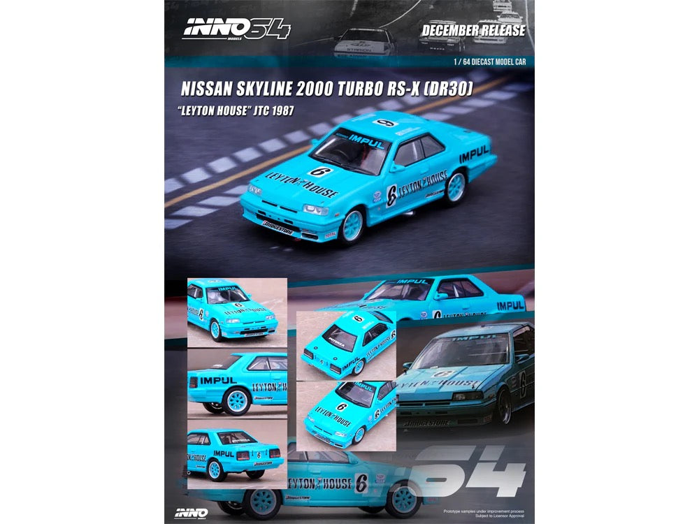 INNO64 1:64 Nissan Skyline 2000 RS-X Turbo (DR30) #6 "Leyton House" JTC 1987