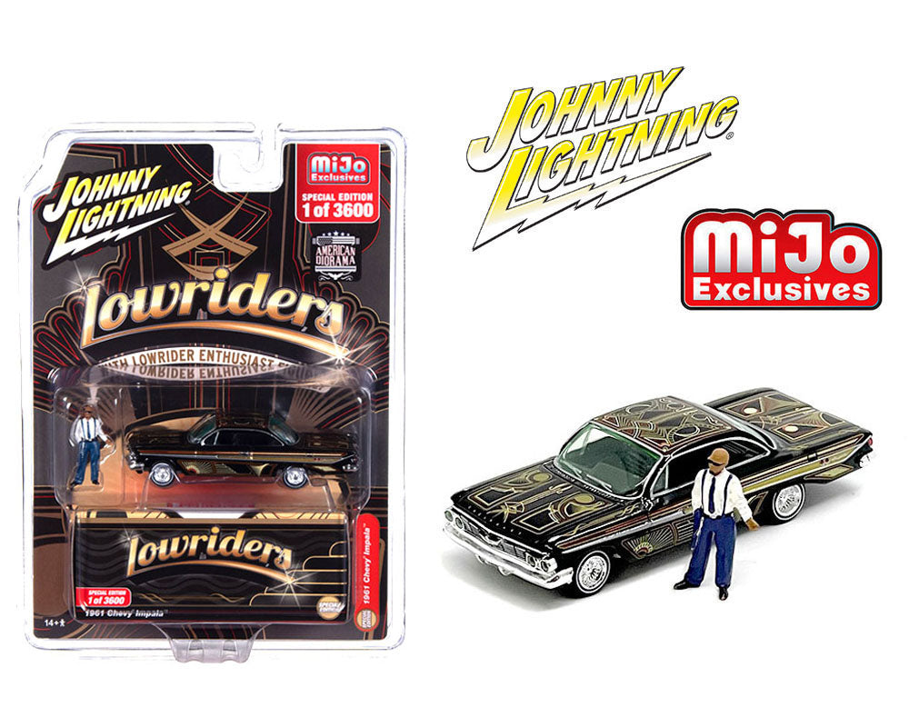 Johnny Lightning 1:64 Lowriders 1961 Chevrolet Impala with American Diorama Figure Limited 3,600 Pieces – Mijo Exclusives