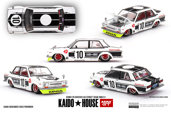 (Preorder) Kaido House x Mini GT 1:64 Datsun 510 Street Team XMM V1