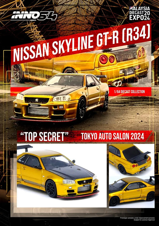 INNO64 Nissan Skyline GT-R (R34) Malaysian Diecast Expo 2024 Special Edition (Top Secret) Tokyo Auto Salon