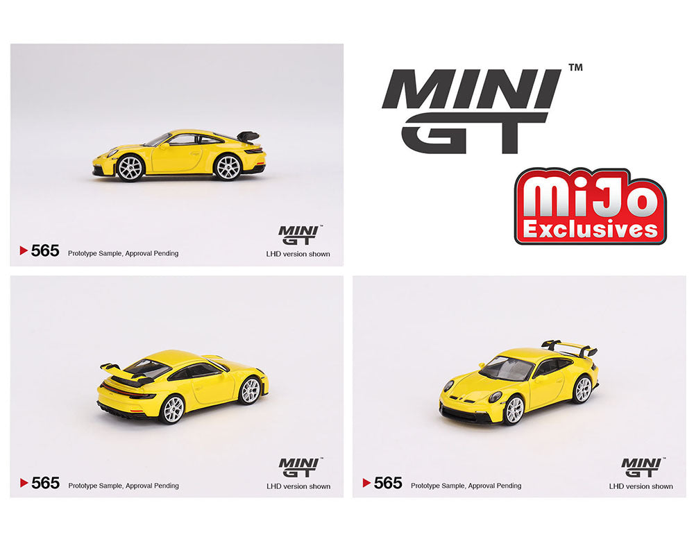 Mini GT 1:64 Porsche 911 (992) GT3 – Racing Yellow – Mijo Exclusives