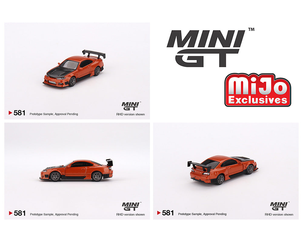 Mini GT 1:64 Nissan Silvia S15 D-MAX – Metallic Orange – RHD – MiJo Exclusives