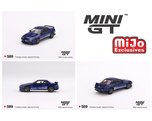 Mini GT 1:64 Nissan Skyline GT-R Top Secret VR32 – Blue Metallic – RHD – MiJo Exclusives