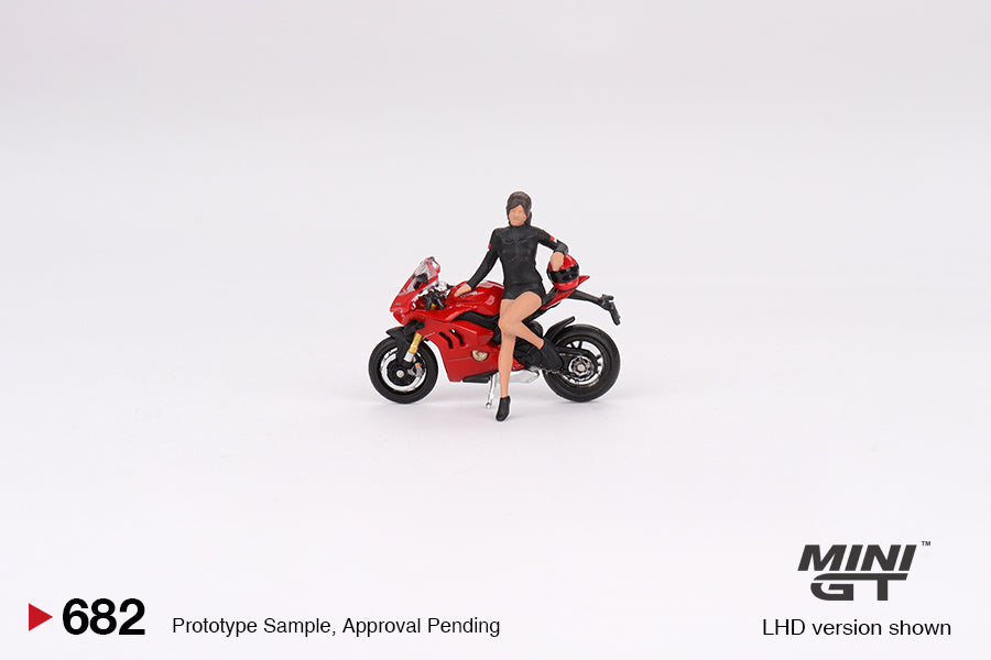 (Preorder) Mini GT Ducati Panigale V4 S w/ Ducati Girl (NOT USA BLISTER PACK)