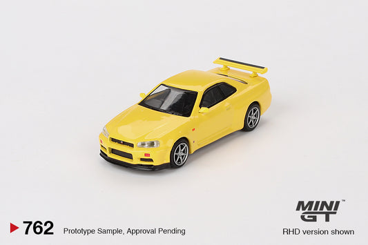 Mini GT Nissan Skyline GT-R (R34) V-Spec Lightning Yellow