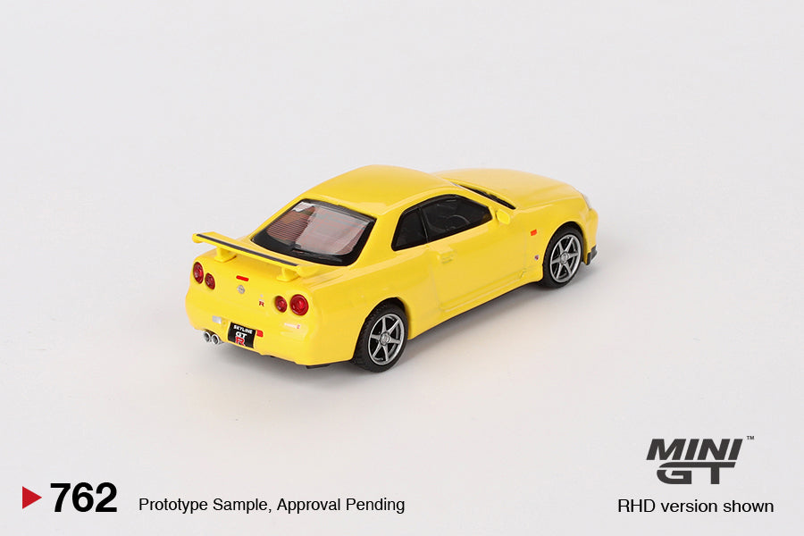 (Preorder) Mini GT Nissan Skyline GT-R (R34) V-Spec Lightning Yellow