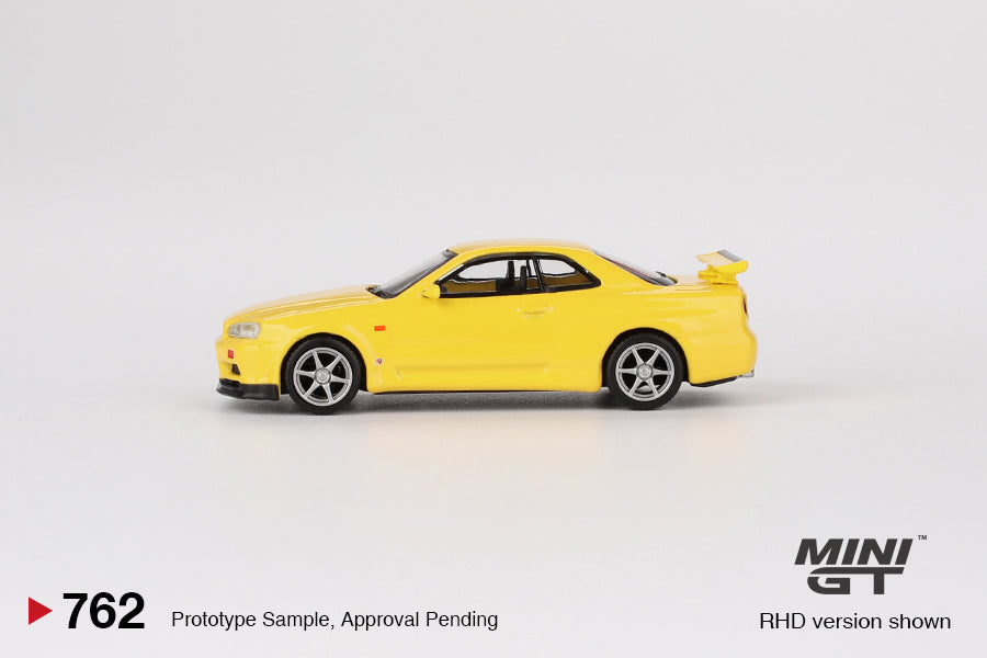 (Preorder) Mini GT Nissan Skyline GT-R (R34) V-Spec Lightning Yellow