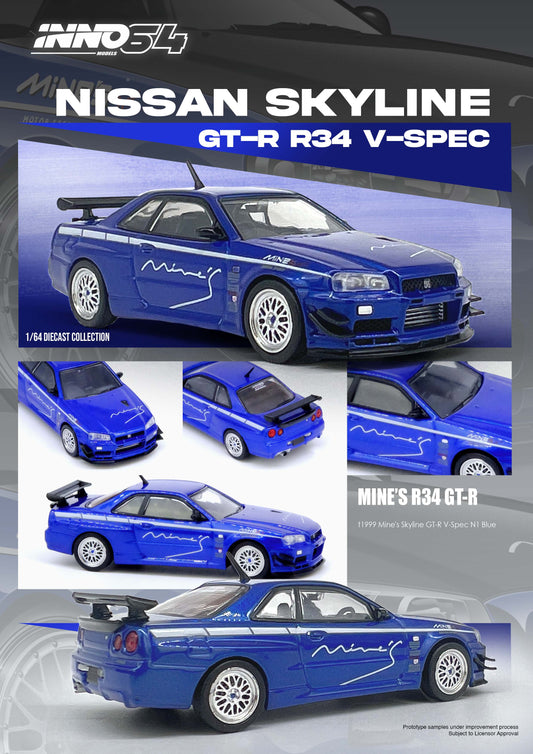 INNO64 1:64 Nissan Skyline GT-R (R34) V-Spec Tuned by "Mines"