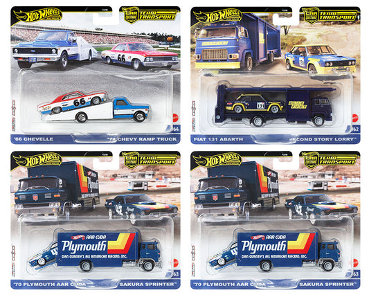 Hot Wheels 1:64 Team Transport 2024 Mix 1/A Set of 4