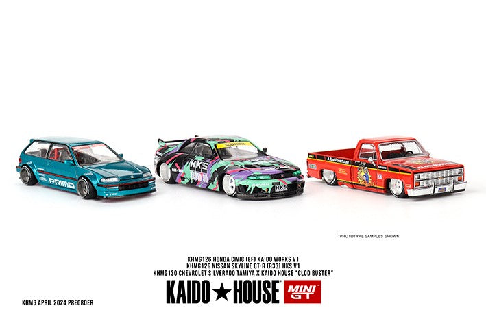 Kaido House x Mini GT 1:64 Chevrolet Silverado TAMIYA x KAIDO HOUSE "Clod Buster"