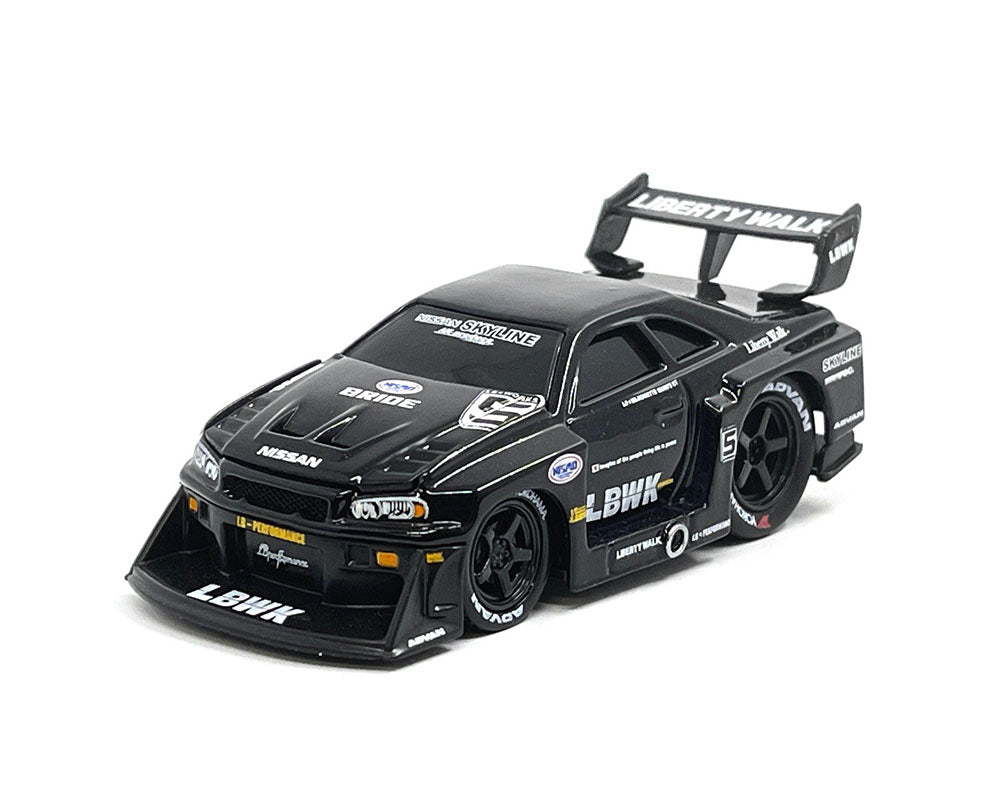 Muscle Machines 1:64 LBWK 1999 Nissan Skyline GT-R R34 – Black – Liberty Walk – Mijo Exclusives