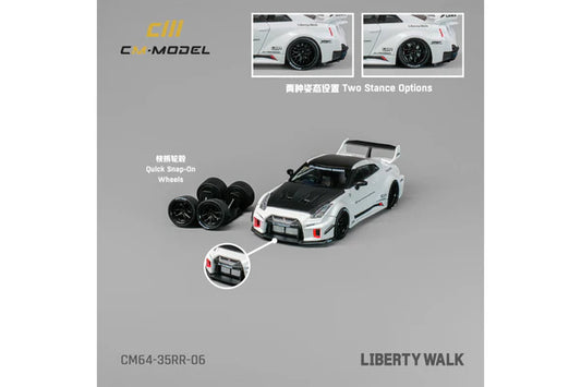 CM Model Nissan 35GT-RR LB Silhouette Works White and Black Carbon