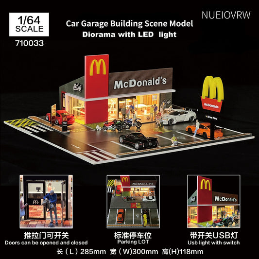 (Preorder) G Fans McDonald's Ver.2 Restaurant Diorama with LED Lights (car models and figures NOT included)