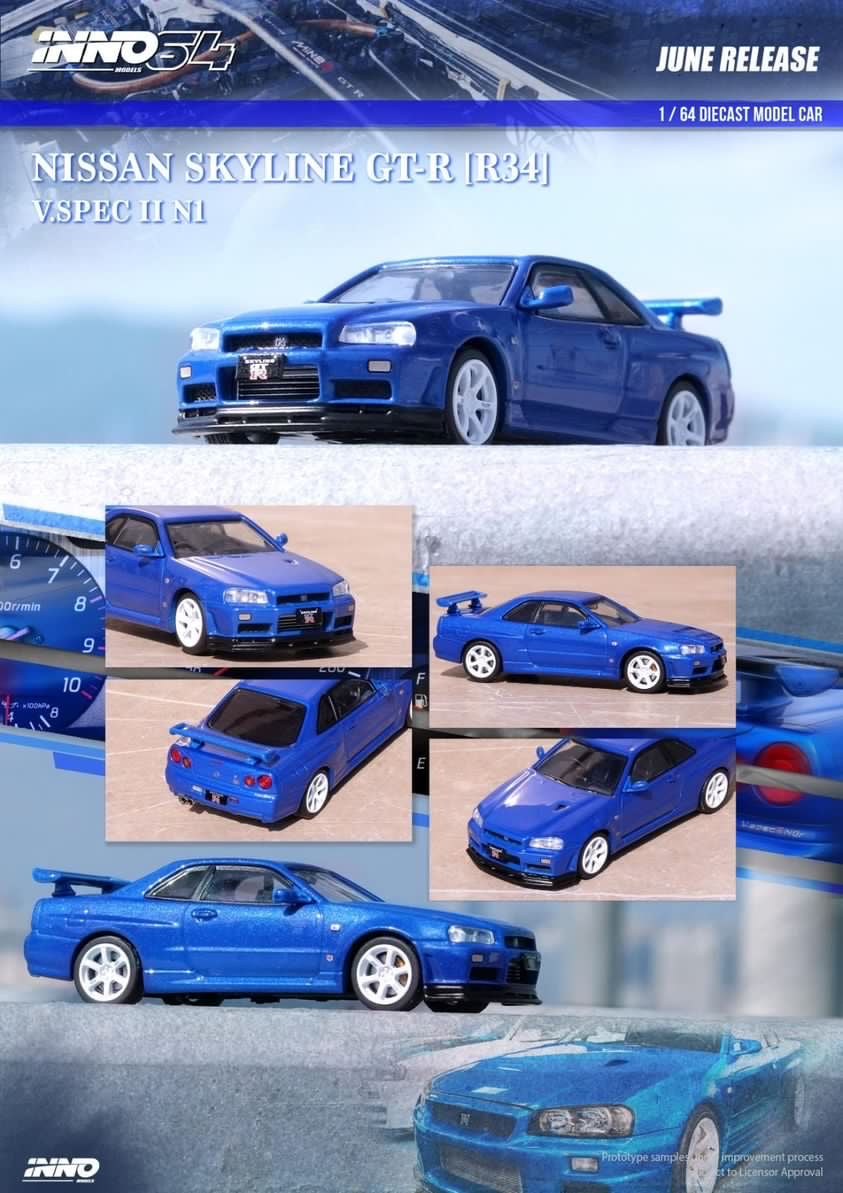 INNO64 1:64 Nissan Skyline GT-R (R34) V.Spec II N1