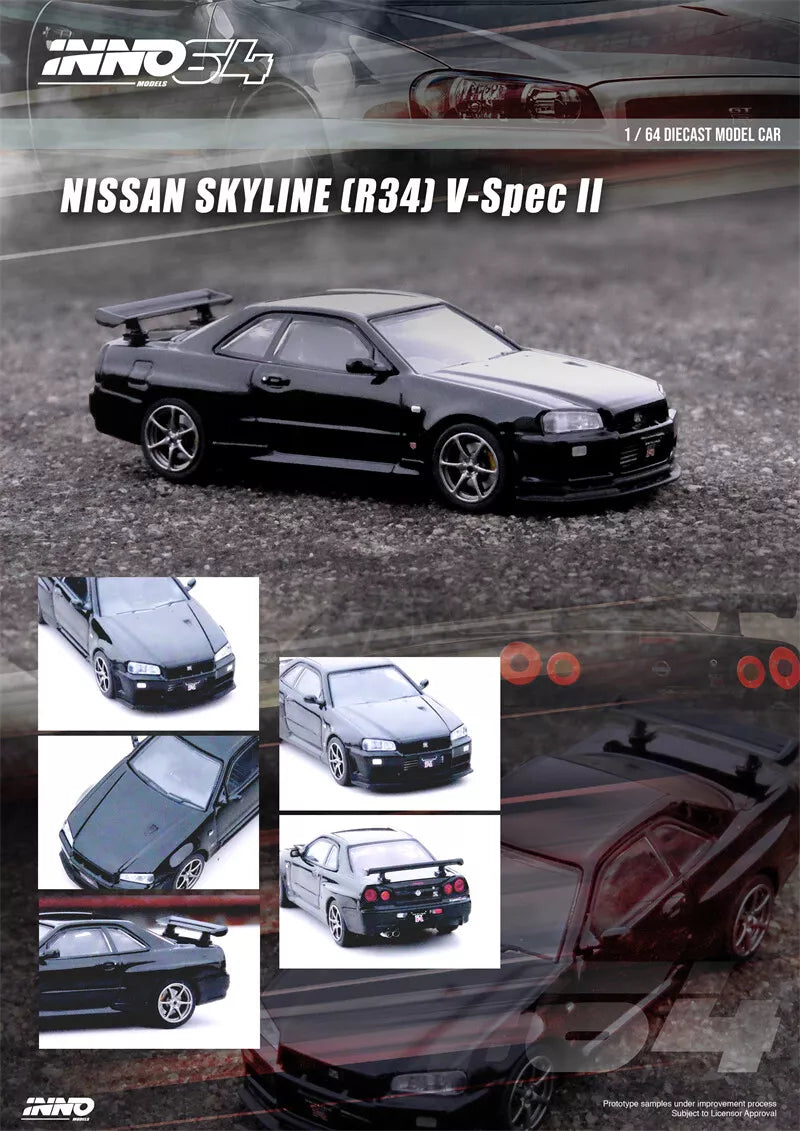 INNO64 1:64 Nissan Skyline GT-R (R34) V-Spec II Black