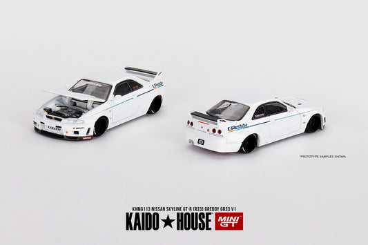 Kaido House x Mini GT 1:64 Nissan Skyline GT-R (R33) Greddy GR33 V1