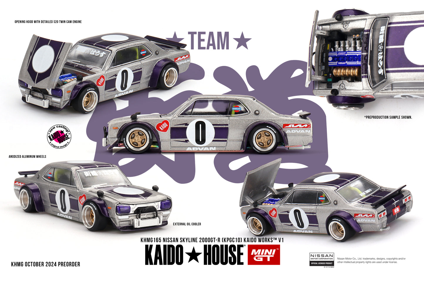 (Preorder) Kaido House x Mini GT 1:64 Nissan Skyline GT-R (KPGC10) Kaido Works V1