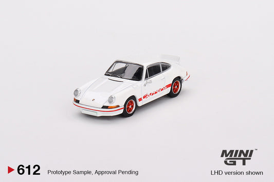 (Preorder) Mini GT 1:64 Porsche 911 Carrera RS 2.7 Grand Prix – White with Red Livery