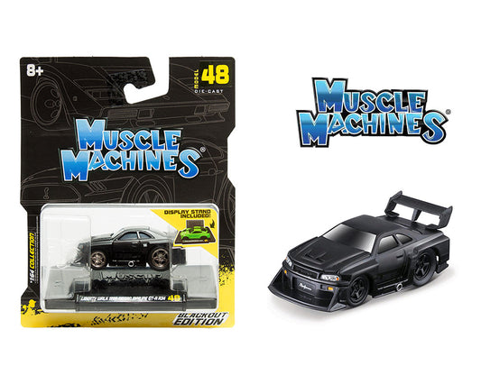 Muscle Machines 1:64 Liberty Walk 1999 Nissan Skyline GT-R R34 – Blackout Edition – Series 8 #48