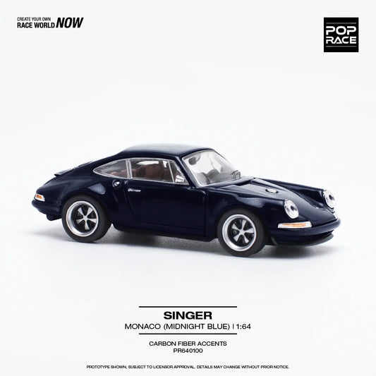 (Preorder) Pop Race 1:64 Singer Monaco (Midnight Blue)