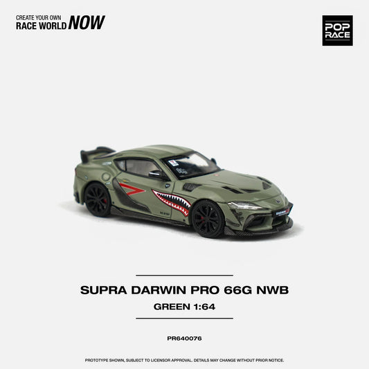 Pop Race 1:64 Toyota GR Supra DarwinPro 66G NWB in Green