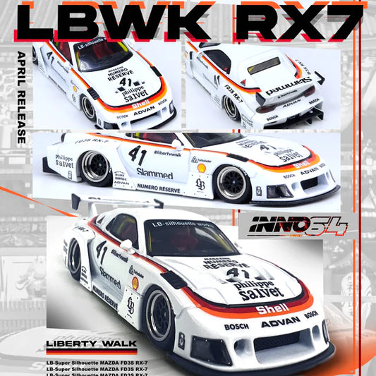 INNO64 1:64 Mazda RX7 (FD3S) LB-Super Silhouette (White)