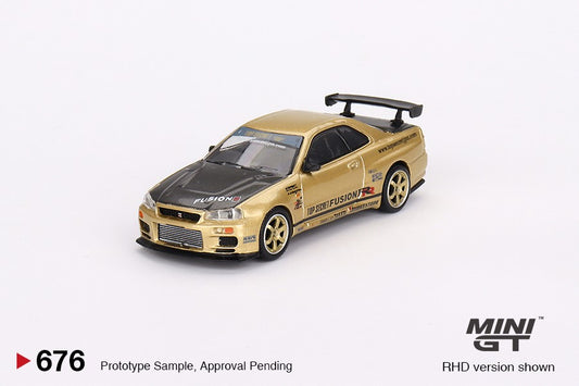 Mini GT Nissan Skyline GT-R (R34) Top Secret  Top Secret Gold - Japan Exclusive