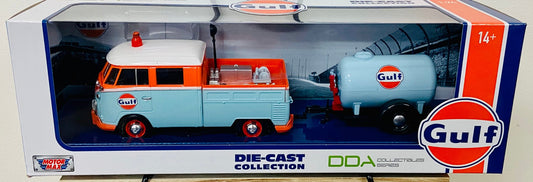 DDA Motor Max 1:24 Scale Gulf VW Volkswagen Kombi Type 2 Pick and Tanker Trailer