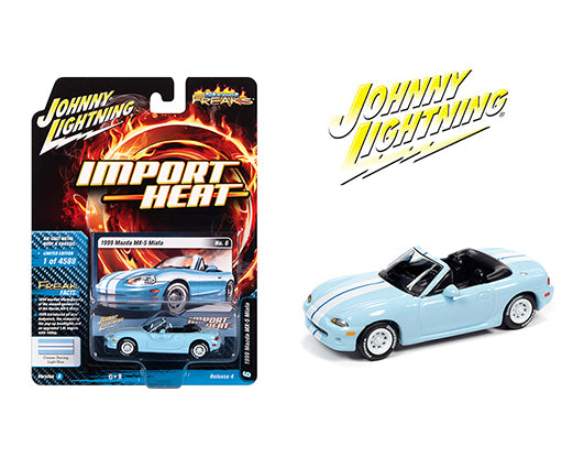 Johnny Lightning 1:64 Mijo Exclusives Import Heat 1999 Mazda MX5 Miata Light Blue