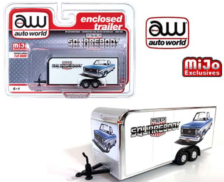 Auto World 1:64 Mijo Exclusive Enclosed Trailer Squarebody USA Limited Edition 3,600 Pcs