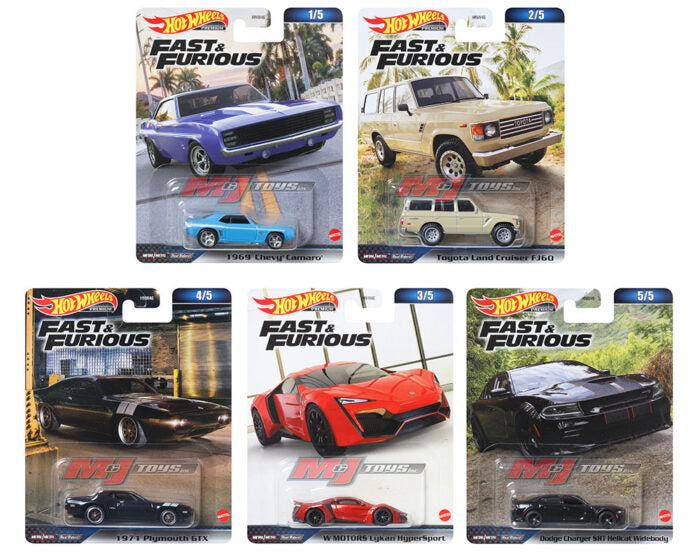 Hot Wheels 1:64 Fast & Furious 2023 B Case Assortment Set of 5