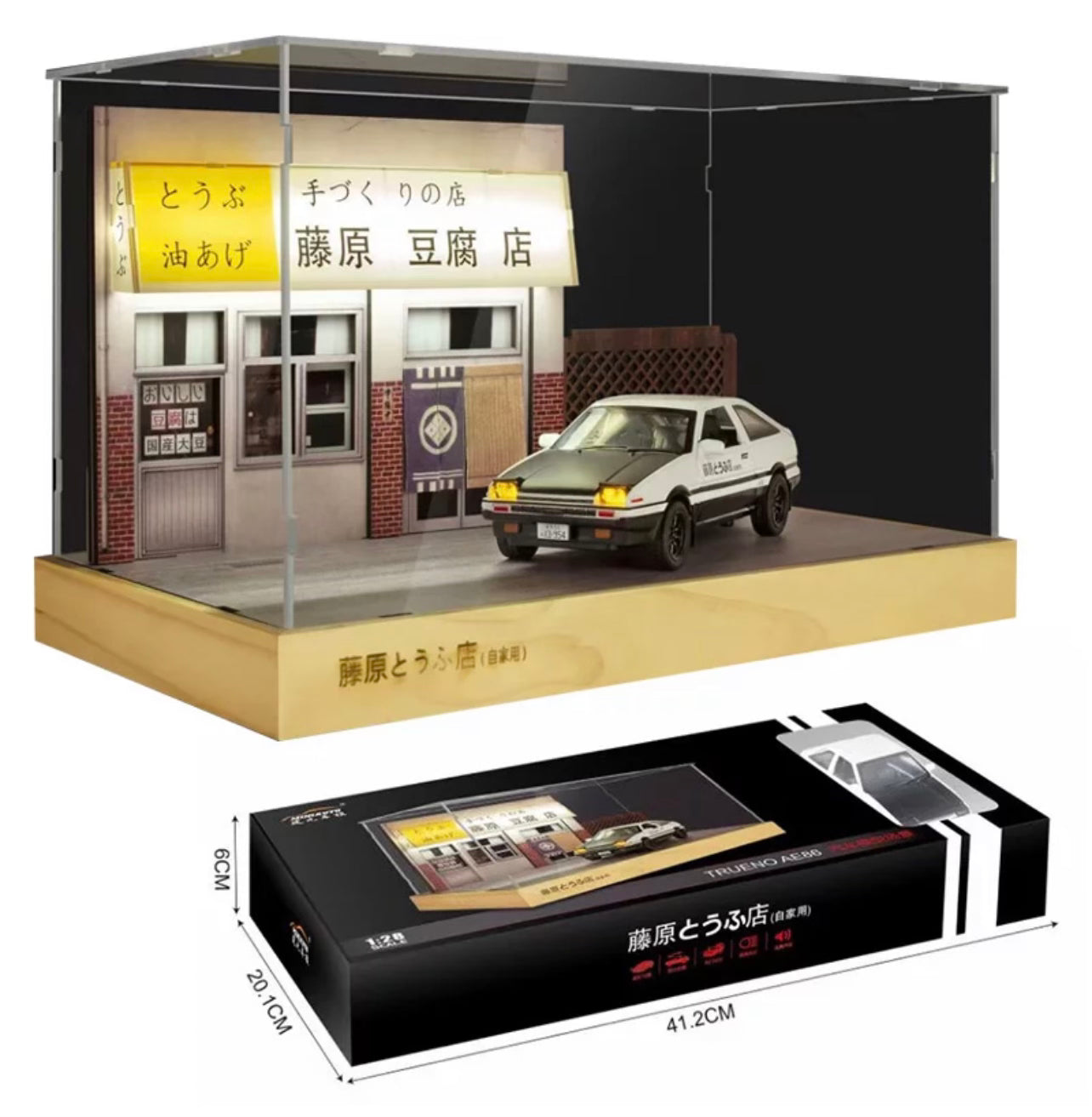 AE86 Alloy Diecast Toy Car Model Scene Display Sound Light Vehicles